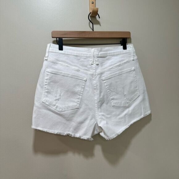 Good American Good '90s Denim Cutoff Shorts White sz 6/28 - Picture 5 of 6